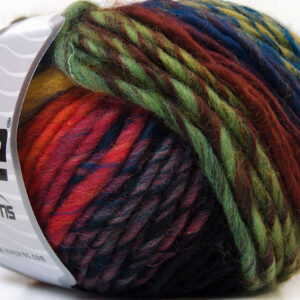8x50gr Vivid Wool Green Shades, Blue, Fuchsia, Orange, Black