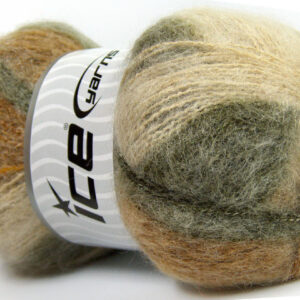 4x100gr Bermuda Mohair Green Shades, Cream