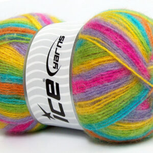 4x100gr Angora Supreme Color Fuchsia, Turquoise, Yellow, Green