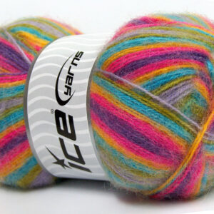 4x100gr Angora Supreme Color Purple, Fuchsia, Turquoise, Green, Lilac