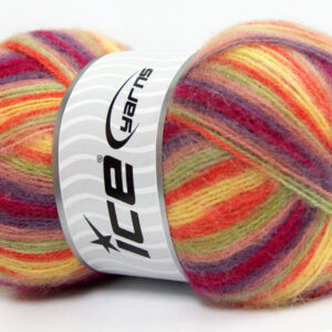 4x100gr Angora Supreme Color Yellow, Orange, Green, Purple, Burgundy