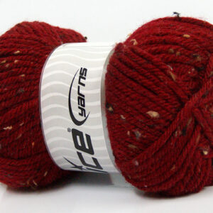 4x100gr Wool Tweed Superbulky Dark Red