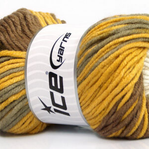 4x100gr Batik Chunky Brown Shades, Yellow, White