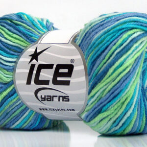 8x50gr Lorena Print Blue Shades, Green, Turquoise