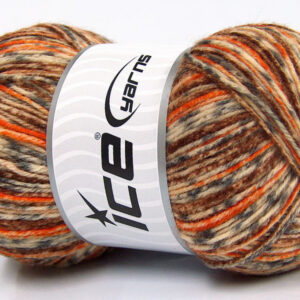 4x100gr Print Sock Brown, Grey, Orange, Cream