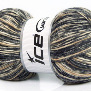 4x100gr Print Sock Grey Shades, Cream