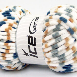 4x100gr Chenille Baby Colors White, Blue, Grey, Camel