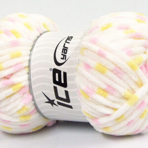 4x100gr Chenille Baby Colors White, Pink, Yellow