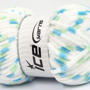 4x100gr Chenille Baby Colors White, Green, Blue