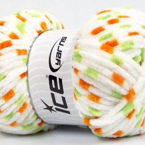 4x100gr Chenille Baby Colors White, Green, Orange