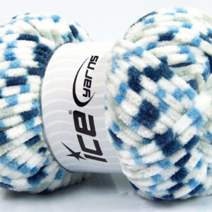 4x100gr Chenille Baby Colors White, Grey, Blue Shades
