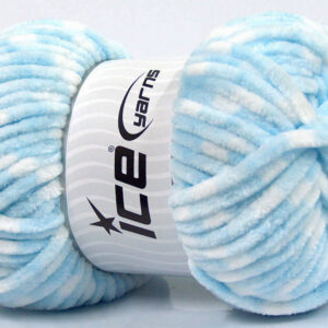 4x100gr Chenille Baby Colors Baby Blue, White