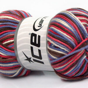 4x100gr Plaid Cotton Lilac, Brown, White, Brown