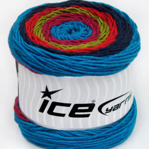 2x200gr Cakes Aran Turquoise, Navy, Salmon, Olive Green, Orchid