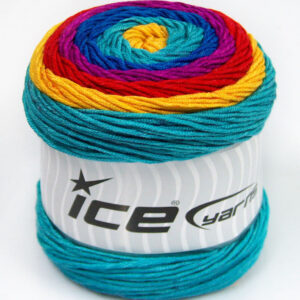 2x200gr Cakes Aran Gold, Red, Fuchsia, Blue, Turquoise