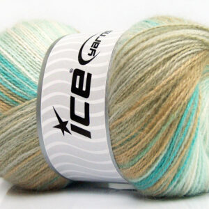 4x100gr Angora Active Camel, Beige, Turquoise, White