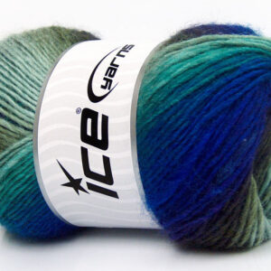 4x100gr Lana Bella Purple, Blue, Turquoise, Khaki