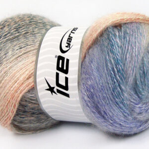 4x100gr Mohair Pastel Lilac, Salmon, Blue, Cream