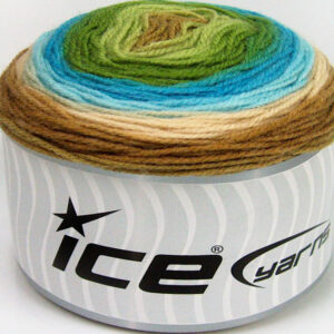 3x100gr Cakes Baby Fine Green Shades, Turquoise Shades, Brown Shades