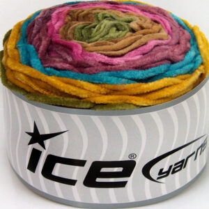 2x150gr Cakes Chenille Gold, Turquoise, Purple, Pink, Brown, Khaki