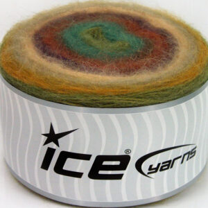 2x200gr Cakes Angora Beige, Purple, Copper, Brown, Turquoise, Green