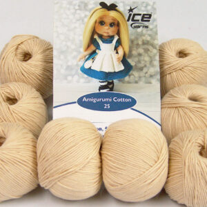 8x25gr Amigurumi Cotton 25 Dark Cream