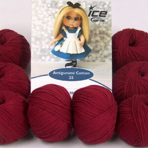 8x25gr Amigurumi Cotton 25 Burgundy