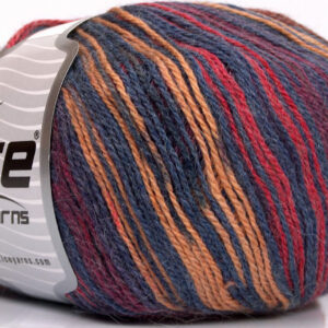 4x100gr Alpaca Fine Magic Jeans Blue, Burgundy, Cream