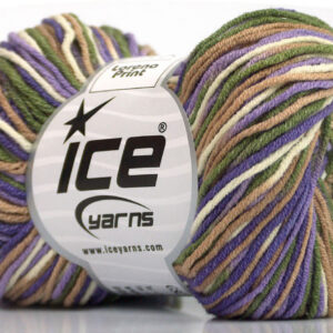 8x50gr Lorena Print Lavender, Lilac, Camel, Khaki, Cream