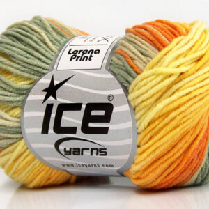 8x50gr Lorena Print Yellow, Gold, Orange,Khaki