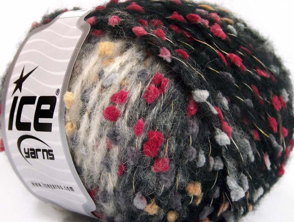 6x50gr Alpaca Punto Black, Grey Shades, Burgundy, Gold