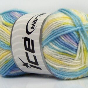 8x50gr Mini Baby Design Blue Shades, Yellow, Green, White, Light Lilac