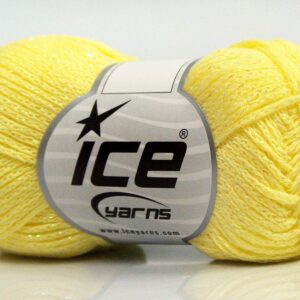 8x50gr Elegant Metallic Cotton Light Yellow, Iridescent
