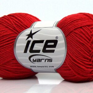 8x50gr Pure Cotton Fine Red