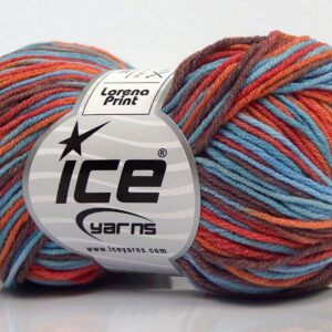 8x50gr Lorena Print Brown, Orange, Blue
