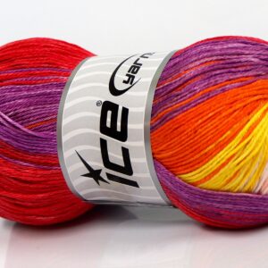 4x100gr Camilla Cotton Magic Red, Purple, Orange, Yellow, Light Pink