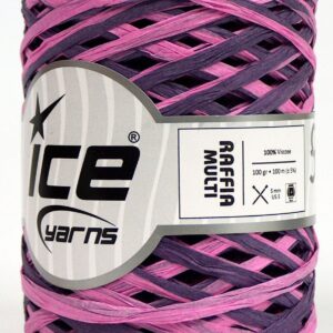 2x100gr Raffia Multi Pink, Purple