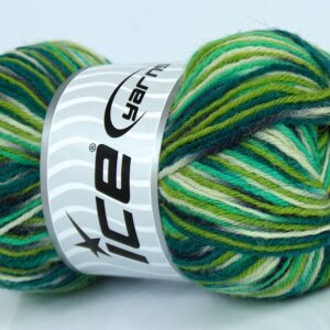 8x50gr SockenWolle Green Shades, Grey, Cream