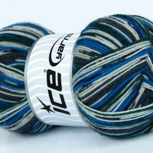 4x100gr Elite Sock Blue, Green, Grey, Light Beige