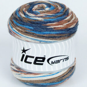 3x100gr Silk Bamboo Sock Blue Shades, Brown, Cream