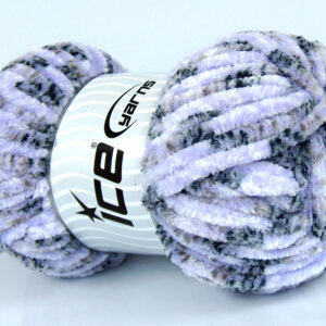 4x100gr Chenille Tweed Black, Grey Shades, White, Light Lilac