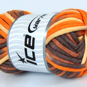 1x250gr Tube Cotton Jumbo Color Brown Shades, Yellow, Orange