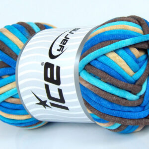 1x250gr Tube Cotton Jumbo Color Blue Shades, Brown Shades, Cream