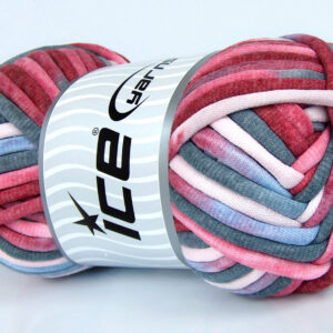 1x250gr Tube Cotton Jumbo Color Red, Pink Shades, Grey, Light Blue