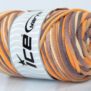 1x250gr Macrame VisCot Color 3mm Brown Shades, Yellow, Orange