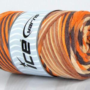 1x250gr Natural Cotton Color 3mm Brown Shades, Yellow, Orange