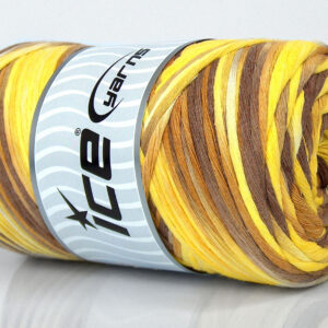 1x250gr Natural Cotton Color 3mm Camel Shades, Yellow Shades