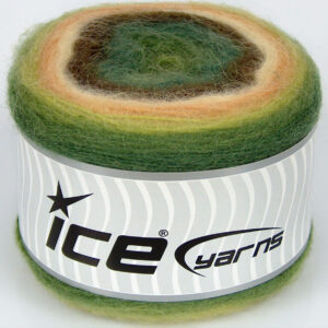 2x150gr Cakes Mohair Green Shades, Cream Shades, Brown