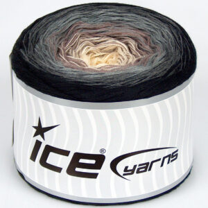 1x250gr Cakes Cotton Fine Cream, Camel, Grey Shades, Black