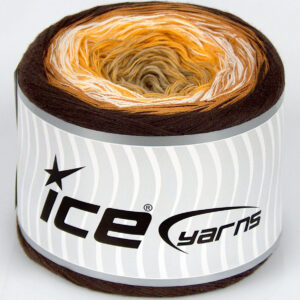 1x250gr Cakes Cotton Fine Light Camel, Yellow, White, Brown Shades